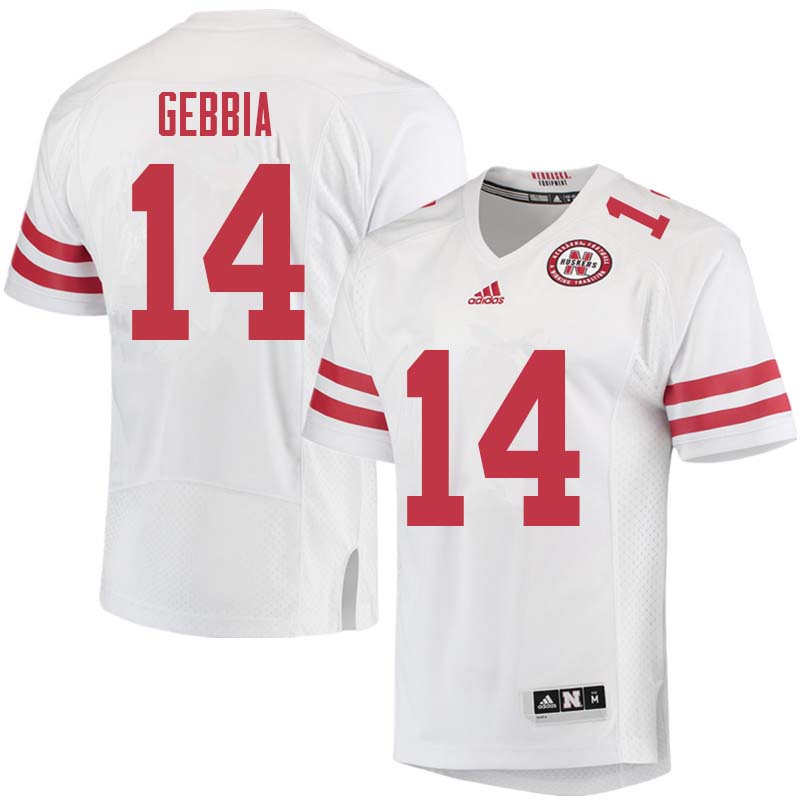 Men #14 Tristan Gebbia Nebraska Cornhuskers College Football Jerseys Sale-White